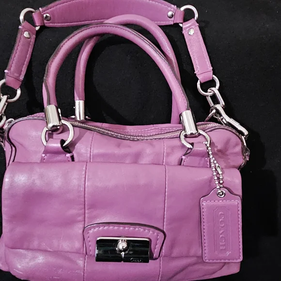 Coach Kristen Orchid Purple Leather Satchel/Shoulder Bag - Picture 2 of 16